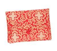 CIYODO Enveloppe Brocart Rouge A4 Soie 33.5X24Cm avec Nœud Chinois pour Rangement Documents Écritures Bouddhistes Mariage Fêtes