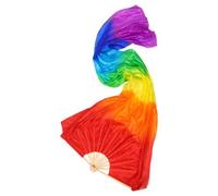 CIYODO Éventail de Danse en Tissu Léger en Bambou avec Dégradé Coloré, Pliable, pour Chorégraphies Variées et Mouvements Gracieux de Fans de Scène Longs