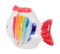 CIYODO Figurine Poisson Céramique Flottante Peinte à Main, Rayures Colorées | Décor D’aquarium pour Bassin Domestique, Couleur Résistante, Style Réaliste, Objet Décoratif pour Ambiance Intérieure