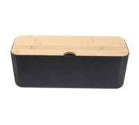 CIYODO Fil BoîTe De Rangement CâBles Noir 29 5X11X11 4Cm Cache Organisateur Cordon avec Couvercle Bois pour Bureau Maison