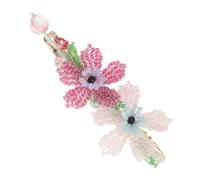 CIYODO Flower Hair Clips With Beads Lightweight Elegant Floral Hair Accessory For Ponytails And School Parties