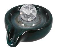 CIYODO Fontaine à Eau en Céramique Décorative pour Jardin et Intérieur, Accessoire de Circulation Boule Cristal Vert Paon, Pièce Unique pour Cascade et Bassin, Accessoire de Fontaine