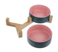CIYODO Gamelle pour Chat en Céramique Bicolore Accessoire d'alimentation Support Robuste - Design Réutilisable Pratique