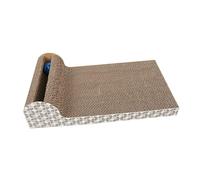 CIYODO Griffoir pour Chat Carton Ondulé Double Face avec Herbe à Chat Naturelle Clochettes Griffoir Escaladeur pour Protéger Les Meubles et Stimuler Le Jeu