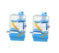 CIYODO Hamster Cage à Trois Couches Hamster en enclos étage Mignon Portable Petit Bleu Maisons Roue Hamster Roue pour Hamster Accessoires Hamster chenil pour Chatons Habitat des Rats Blue