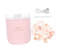 CIYODO Humidificateur D'air Usb Pierre De Sel Cristal, Grand Débit, Silencieux, Diffuseur D'aromathérapie, Usage Intérieur, Alimentation Usb Rechargeable, Couleur Rose