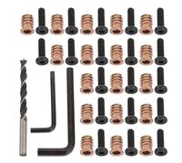 CIYODO Insert Fileté pour Meubles Bois Kit de Métal Résistant Corrosion avec Clés et Foret Fixation Dissimulée pour Stabilité et Assemblage de Meubles