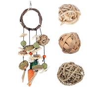 CIYODO Jouets pour Cage 1 Lot de Jouets À Mâcher pour Lapin Rat Hamster Nourriture Habitude Naturelle Grincement des Dents Décoratif Suspendu