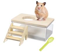 CIYODO Kit De Bain De Sable pour Hamster Et Chinchilla Bac à Sable avec Échelle Escalade Et Pelle pour Petits Animaux Conteneur De Bain Multifonctionnel