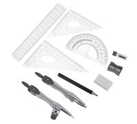 CIYODO Kit de Géométrie Complet pour Étudiants avec Compas Règle Rapporteur et Accessoires et Portable pour Techniques et Scolaires