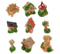 CIYODO Kit de Maison Miniature 9 Pièces en Résine, Micro Décor de Maison Mini Chaises et Boîte aux Lettres, Décoration Intérieure DIY pour Maquette de Bâtiment Miniature et Accessoires
