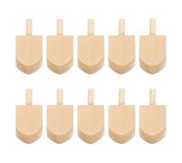 CIYODO Lot de 10 Toupies en Bois Non Peintes Manche Hauteur 4,4 Cm, Largeur 2 Cm, Kit DIY pour Hanoucca, Jeux pour Garçon et Filles et Adultes, Décoration Festive Bois Naturel