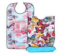 CIYODO Lot de 2 Bavoirs pour Adultes Imperméables et Résistants à L'Usure Bavoirs de Table Lavables pour Personnes Âgées Protection des Vêtements Lors des Repas