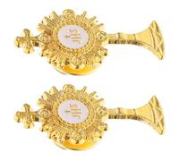 CIYODO Lot de 2 Broches Pendentif Croix en Alliage de Zinc Doré, Épingles Croisées Élégantes et Pratiques pour Accessoires de Cérémonie de Baptême et Tenues de Fête