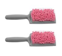 CIYODO Lot de 2 Brosses Sèche-cheveux en Éponge Absorbante Rose, Brosses Démêlantes pour Cuir Chevelu Sensible, Séchage Rapide et Coiffage Doux, pour Cheveux Longs, Courts,