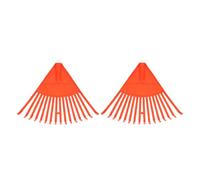 CIYODO Lot de 2 Râteaux à Feuilles en Plastique Orange 16 Dents Râteaux Robustes pour Pelouse et Jardin Outil Manuel pour Ramasser Feuilles Mortes et Herbe Nettoyage en Extérieur