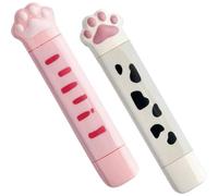 CIYODO Lot de 2 Rubans Correcteurs Double Face de Patte de Chat 2 Pièces Ruban Adhésif Kawaii pour Étudiants et Bureau Accessoire Scolaire Pratique et Compact