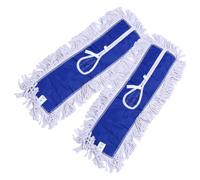 CIYODO Lot de 2 Serpillières en Fil de Coton Bleu 60 CM pour Balai à Franges Chiffon de Vadrouille Absorbant et Lavable Accessoires de Serpillière pour Nettoyage Domestique
