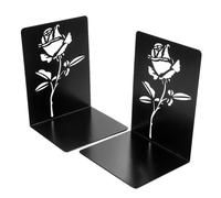 CIYODO Lot de 2 Serrage-Livres Métalliques Creux Motifs Fleurs Support de Livre Décoratif pour Bureau et Maison Dimensions 105 X 16 X 12 CM Accessoire Pratique pour Organiser Livres