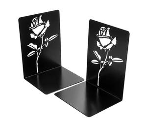 CIYODO Lot de 2 Serrage-Livres Métalliques Creux Motifs Fleurs Support de Livre Décoratif pour Bureau et Maison Dimensions 105 X 16 X 12 CM Accessoire Pratique pour Organiser Livres