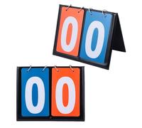 CIYODO Lot de 2 Tableaux d'Affichage des Scores de Basketball à 2 Chiffres Double Face Bleu et Rouge Mécanisme Manuel à Feuilles Mobiles Portable pour Compétitions Sportives en