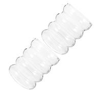 CIYODO Lot De 2 Tasses En Verre Ondulé Transparent 250 Ml Résistant Chaud Et Froid Design Ergonomique Pour Café, Lait, Boissons à La Maison Et Bureau