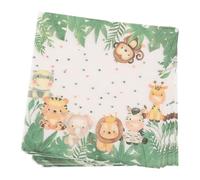 CIYODO Lot de 20 Serviettes en Papier Carrées Jungle Motifs Animaux Colorés, Décoratives pour Fêtes et Anniversaires Garçon et Filles, Serviettes de Table Jetables Douces et Pratiques