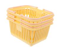 CIYODO Lot De 3 Bacs De Rangement En Plastique Avec Poignée, Paniers D'épicerie Portables Pour Salle De Bain, La Cuisine Et Chambre, Pour Organisateur De Produits De Toilette Et Fruits