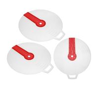 CIYODO Lot de 3 Couvercles Anti-Éclaboussures en Silicone et PP Rouge pour Bol Mélangeur 34X31X1 CM Protection Anti-Débordement Compatible Batteur Électrique Pâtisserie Cuisine