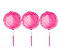 CIYODO Lot de 3 Filets Télescopiques de Pêche Insectes en Acier Inoxydable, Filet Extensible Rose pour Garçon et Filles, Outil Extérieur Sécurisé et Léger pour Jeux de Plein Air