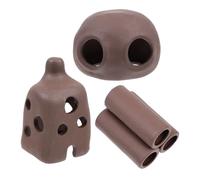 CIYODO Lot de 3 Grottes D’élevage pour Aquarium en Céramique, Cachettes Naturelles pour Poissons et Crevettes, Décorations D’abri Compactes et Solide, Accessoires pour Aquarium D’Eau