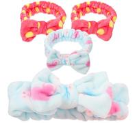 CIYODO Lot de 4 Bandeaux de Spa en Polaire Corail pour Se Laver le Visage, Bandeaux Élastiques Pratiques et Élégants pour Filles et Femmes