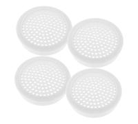 CIYODO Lot de 4 Grilles de Haut-Parleur de Voiture 2 Pouces, Grandes Protections Rondes en Maille Gaufrée Blanches, Caches et Protecteurs Robustes Anti-Chocs pour Système Audio