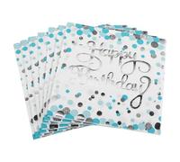 CIYODO Lot de 40 Serviettes en Papier Turquoise à Pois Bleus Motifs Argentés Serviettes de Table pour Anniversaire et Fête Décorations Jetables pour Mariage et Banquet