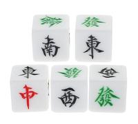 CIYODO Lot de 5 Dés de Mahjong 22 Mm en Acrylique Translucide, Indiquant Les Directions du Vent, Accessoire de Jeu Décoratif pour Joueurs de Mahjong et Jeux de Société