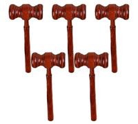 CIYODO Lot de 5 Mini Maillets en Bois Massif, Marteaux de Juge Compacts pour Jeu de Rôle et Ventes aux Enchères, Accessoires de Costume, Marteaux en Bois Naturels pour Garçon et Filles,