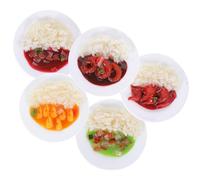 CIYODO Lot de 5 Modèles Alimentaires Réalistes en PVC, Jouets la Cuisine pour Jouer Semblant, Accessoires Cuisine Photo, Incluant Poulet, Calmar, Légumes Côtes, Porc Braisé et Crevettes