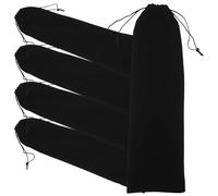 CIYODO Lot de 5 Paquet de Rangement pour Fer à Friser en Tissu Pelucheux Étui Suspendu Cordon de Serrage Paquet Portable 12X44 CM pour Voyage et Organisation Beauté