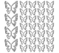 CIYODO Lot de 50 Breloques 3d en Alliage Argenté pour Ongles, Décoration Résistante la Décoloration, Accessoires Nail Art pour Femmes, pour Fêtes