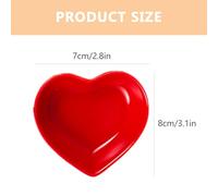CIYODO Lot de 6 Assiettes à Sauce en Céramique de Cœur Couleur Rouge Multi-Usages Adaptées Micro-Ondes et Lave-Vaisselle pour Condiments Apéritifs et Service à Table
