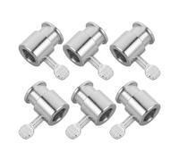 CIYODO Lot de 6 Butées de Grille pour Brochettes en Fer Chromé 12 Mm, Manchons Limitant le Glissement, Accessoires Barbecue à Gaz, Outils de Barbecue D'extérieur pour Camping,