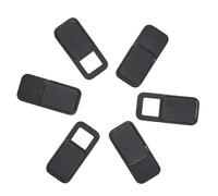 CIYODO Lot de 6 Caches Webcam Ovales Coulissants en Métal Noir, Cache Webcam pour Smartphone, Ordinateur Portable et Tablette, Protection de Confidentialité Piratage, Accessoire