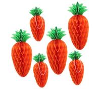 CIYODO Lot De 6 En À Suspendre Décoration Pour Fête D'Anniversaire Bal De Carotte Thanksgiving Papier Décoratif Orange