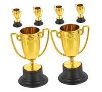CIYODO Lot de 6 Mini Trophées en Plastique Doré pour Récompenses Sportives, Coupe Tournoi, Trophées de Participation pour Fête, Décoration et Prix Souvenir, Format Mini pour Réutilisable