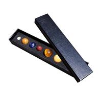 CIYODO Lot de 8 Pierres Rondes Représentant Les Planètes du Système Solaire, Décoration de Bureau en Minéraux Naturels, Figurines Éducatives pour Garçon et Filles, Coffret Présent