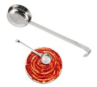 CIYODO Louche à Sauce en Acier Inoxydable Fond Plat Cuillère à Sauce Multifonctionnelle Manche Long Ergonomique Dose Précise Cuisine Familiale et Restauration