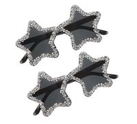 CIYODO Lunettes de Soleil Sans Monture Étoile à Cinq Branches 2 Pièces, Plastique, Scintillants, Pour Cosplay et Partage Social, Femmes Élégantes