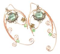 CIYODO Manchette D'oreille Feuille pour Femmes en Cuivre et Alliage, Clips Oreilles Non Percées, Design Créatif Unique pour Cosplay et Performances