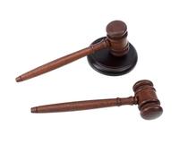 CIYODO Marteau de Vente aux Enchères en Bois 3 Pièces - 2 Maillets de Juge Vintage 1 Socle en Bois - Ensemble Maillet de Cour pour Tribunal, Réunions et Ventes aux Enchères