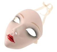 CIYODO Masque Intégral de Bal Masqué Chinois Ancien en Plastique Blanc, Confortable et Unique, Accessoire Hanfu pour Fêtes et Événements